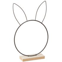 Artikel Kanin Dekorationsring Metal Træ Natursort Ø20cm 2stk