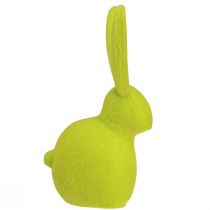 Artikel Små siddende påskeharer, farverigt flokkede, 13 cm, 8 stk.