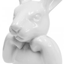 Deco kanin hvid, buste kanin hoved, keramik H21cm