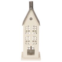 Artikel Dekorativt metalhus med vinduer og pejs, 28 cm