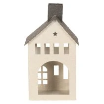Artikel Dekorativt metalhus med skorsten og vindue, 24 cm