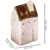 Artikel Dekorativt sæt af keramik miniaturehuse, borddekoration, 9 cm, 3 dele