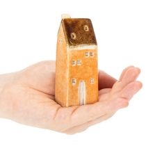 Artikel Dekorativt miniaturehus i keramik til vindueskarm, 10 cm, 3 stk.