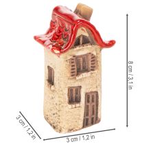 Artikel Keramik Husdekorationssæt Små Huse med Rødt Tag 8cm 2 stk.