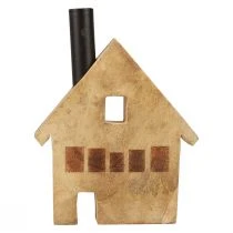 Artikel Dekorativt hus træ dekoration lysestage sort 16,5×3,5cm×22cm