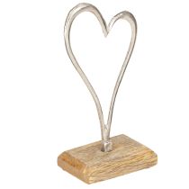 Artikel Hjertedekoration Metal Træ Base Natur Sølv H15,5cm 3 Stk