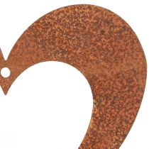 Artikel Hjerterust dekoration hjerte metal patina 15cm 6 stk