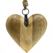 Hjerte af træ, dekorativt hjerte til ophæng, hjertedekoration H19cm