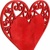 Hjerte på pinden, dekorativt stik hjerte, bryllup dekoration, Valentinsdag, hjerte dekoration 16stk