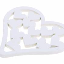Artikel Scatter dekoration hjerte hvid 5cm 40 stk