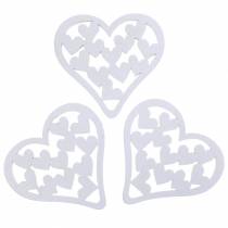 Artikel Scatter dekoration hjerte hvid 5cm 40 stk