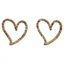 Artikel Hjertedekoration spredt dekoration hjerter træ borddekoration guld 5cm 48 stk