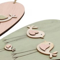 Hjerte i træ, dekorativt hjerte til ophæng, hjertedekoration H16cm 6stk