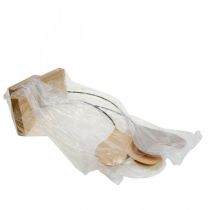 Artikel Borddekoration hjerter bryllup, hjertedekoration metal beige/orange/gul H40cm 3stk