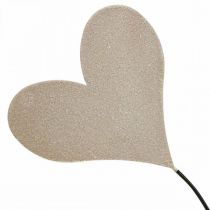Artikel Borddekoration hjerter bryllup, hjertedekoration metal beige/orange/gul H40cm 3stk