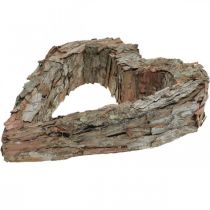 Artikel Dekorativt hjerte, åben fyrrebark, efterårsdekoration, gravdekoration, borddekoration, plantesæt 30×24 cm