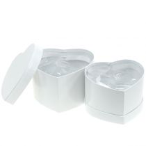 Hjertekasse blomsterboks hvid 14 / 16cm 2stk