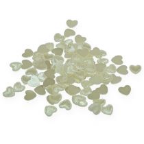 Spredt dekoration mini hjerter creme 1,3 cm 300p
