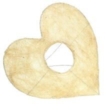 Hjertet manchet sisal bleget 25 cm 6stk