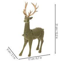 Artikel Dekorativ stående hjortefigur, besat med gevir, 31 cm