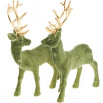 Deco hjorte dekorationsfigur deco rensdyrgrøn H20cm 2stk
