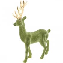 Dekorativ hjorte dekorativ figur dekorativ rensdyr flokket grøn H37cm