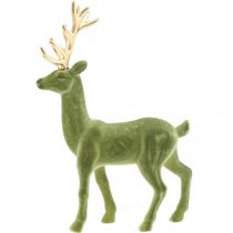 Artikel Dekorativ hjorte dekorativ figur dekorativ rensdyr flokket grøn H37cm