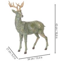 Artikel Hjortefigur, dekorativ, stående, detaljeret, 43 cm