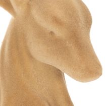 Artikel Dekorativ figur af en liggende hjort med gevir, flokket dekoration, 58 cm
