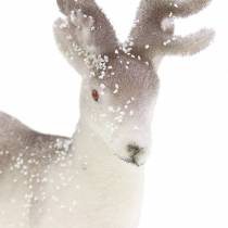Artikel Dekorativ Rensdyr Hvid med Glitter – Vinter Julepynt 20cm 3stk