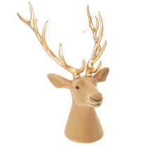 Artikel Dekorativ hjortehovedskulptur med store gevirer, 52 cm