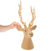 Artikel Dekorativ hjortehovedskulptur med store gevirer, 52 cm