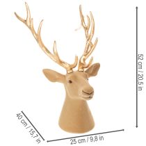 Artikel Dekorativ hjortehovedskulptur med store gevirer, 52 cm