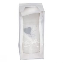 Artikel Bryllupslys sølv bryllupslys hvid 220/85mm