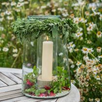 Høj glasvase blomstervase stor glasdekoration H37cm Ø23cm
