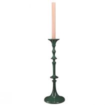 Artikel Høj lysestage metalgrøn keramisk look H38cm