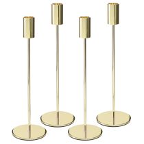 Artikel Høj, konisk lysestage, guldmetal, 27,5 cm, 4 stk.