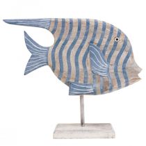 Træfisk deco stor, stribet deco fisk stående H30cm