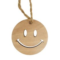 Artikel Trævedhæng Emoticon Emoticon® Ø4cm natur 24 stk