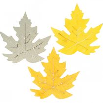 Scatter dekoration efterår, ahorn blade, efterårsblade gylden, orange, gul 4cm 72p