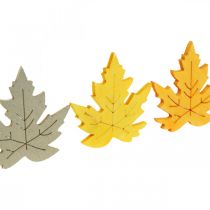 Scatter dekoration efterår, ahorn blade, efterårsblade gylden, orange, gul 4cm 72p