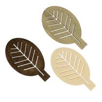 Assorterede træblade 4 cm naturlige 72p