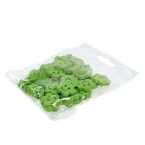 Artikel Træblomst med ansigt grøn 2,5cm 48 stk