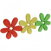 Artikel Træblomster spredt dekoration blomster træ gul/orange/grøn Ø4cm 72 stk.