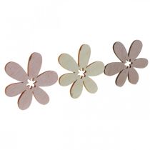 Træblomster spreder dekoration blomster træ beige/gul/pink Ø4cm 72p