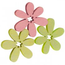 Artikel Træblomster Scatter Dekoration Blomster Træ Gul/Pink/Grøn Ø2cm 144 Stk
