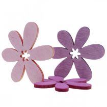 Artikel Træblomster spredt dekoration blomster træ lilla/violet/lyserød Ø4cm 72 stk.