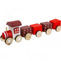 Artikel Træ Jernbanedekoration Juletog Rød L20cm H6cm 2 stk