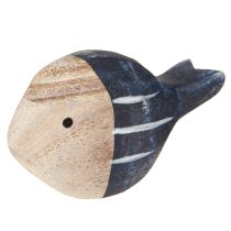 Artikel Træfisk Maritim Bordpynt Natur Blå Hvid 8-9cm 8 stk