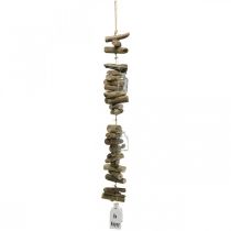 Deco guirlande drivtømmer med glas maritim vægdekoration 70cm